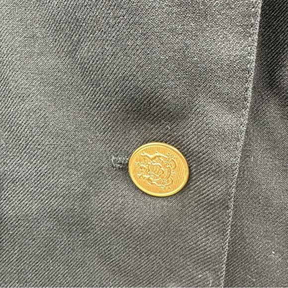 Vintage F. Shay Black Long Sleeve Double Lapel Single Button‎ Blazer Size 10 - Picture 4 of 9